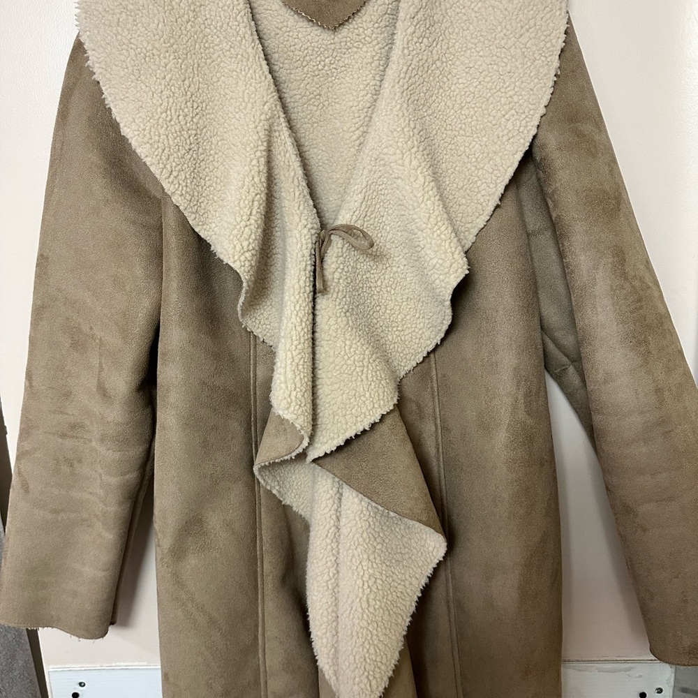 Simon Chang Sherpa Faux Suede Coat